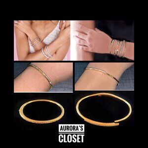 Nadri 18K Gold Pave Hinged Bracelets Floating CZ